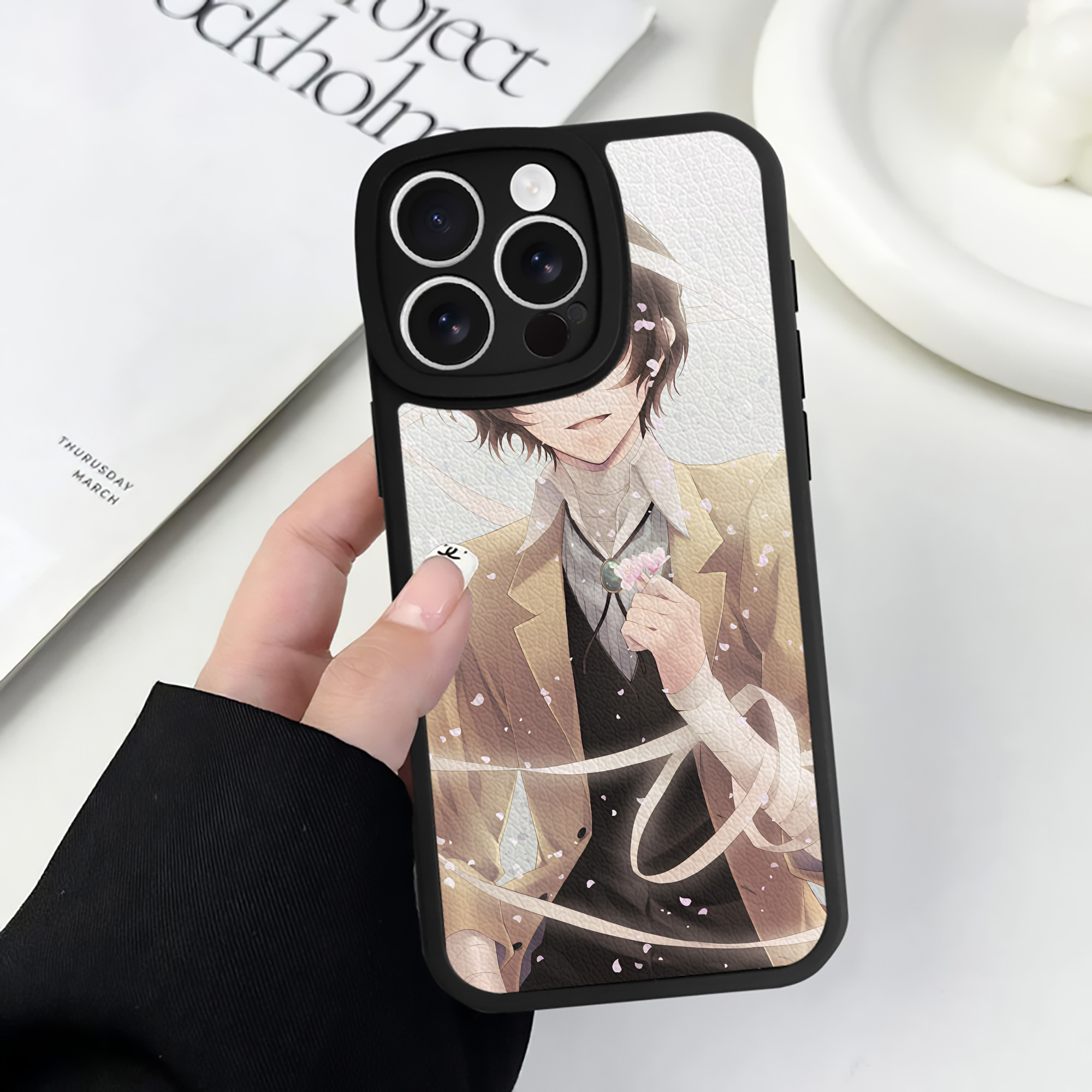 （画像用） 文豪ストレイドッグス Bungo Stray Dogs 【iPhone 16シリーズ対応】シリコンスマホケース（レザー調） 材質：シリコン